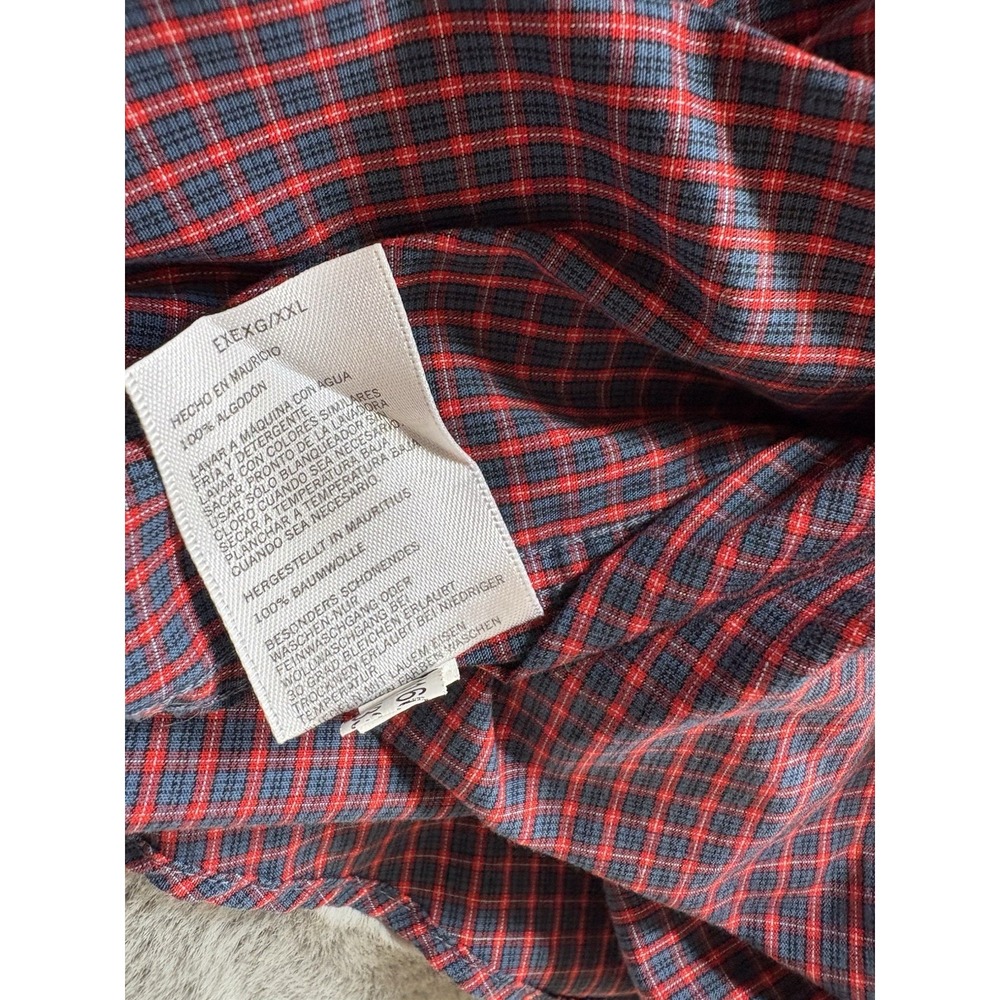 Nautiica‎ Mens Long Sleeve Shirt Maroon and Blue Check Size 2XL - Picture 6 of 7